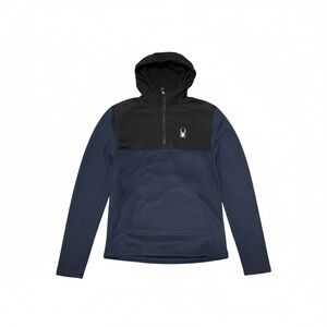 NWT Spyder Boundless Waffle Knit 1/4 Zip Hoodie - Navy/Black - Medium